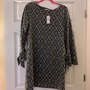 Loft Gray Diamond Dress Size M